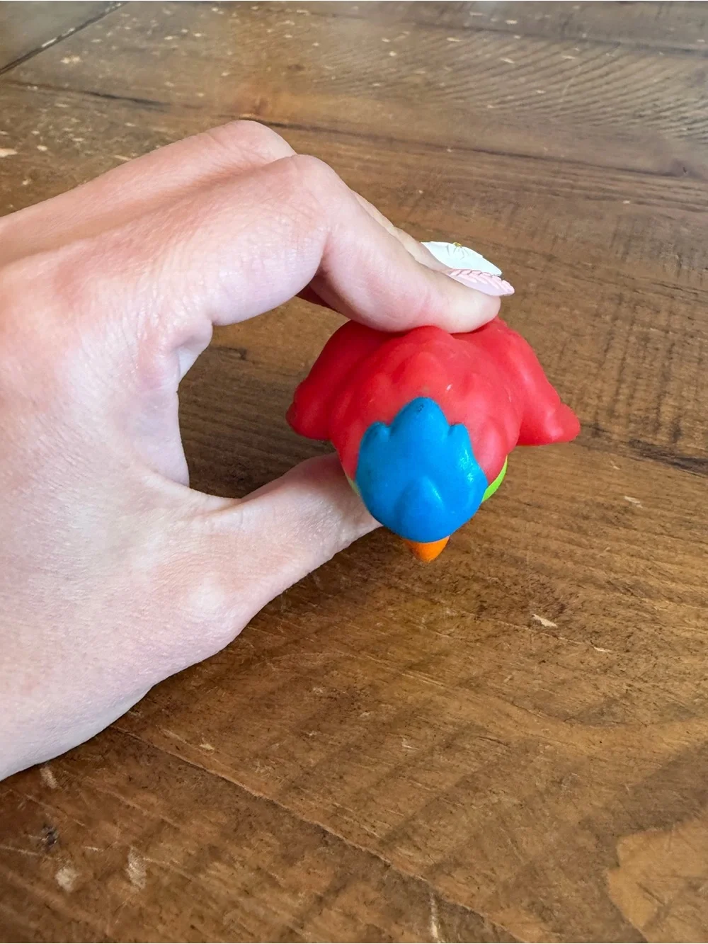 Fisher Price Little People red parrot blue top as is